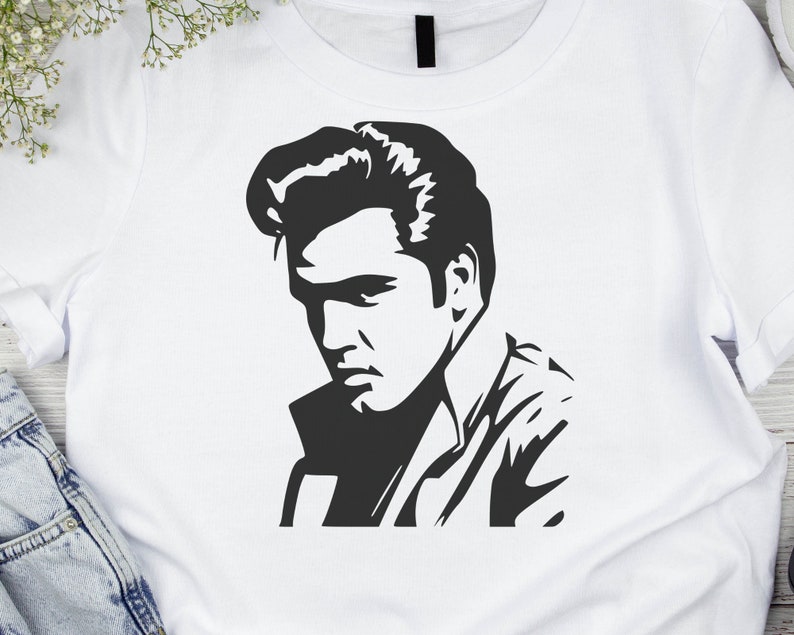 May include: Black and white silhouette of a man with slicked back hair, wearing a jacket. The image is a simple, graphic design.
