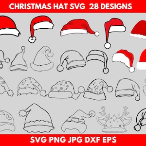 28+ Santa Hat Svg, Christmas Hat Svg, Christmas Svg File, Svg Files For Cricut, Instant Download, Silhouette, Santa Hat Clipart