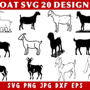 Goat Svg Bundle, Farm Animal Svg, Goat Png, Farm Life Svg, Animal Svg, Svg Files, Svg For Silhouette, Cute Animal Svg, Goat Gifts Designs