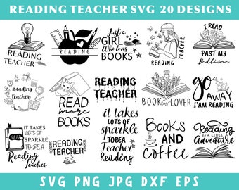 Professor de leitura Svg, Professor de leitura Png, Professor de leitura Clipart, Professor de leitura Dxf, Amante de livros Svg, Leitura Svg, Professor Svg, Silhueta
