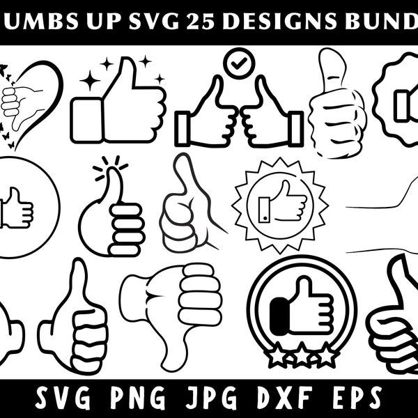 25 + Thumbs Up Svg / Png / Dxf Files, Most Popular Svg, Positive Svg, Hand Gestures Svg, Funny Svg, Svg Files For Cricut, Silhouette