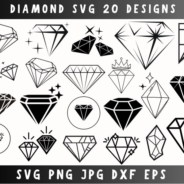 Diamond Svg, Diamond Clipart, Diamond Png, Diamond Svg, Diamond Svg File, Silhouette, Diamond Svg Bundle, Svg Files For Cricut, Diamond Dxf