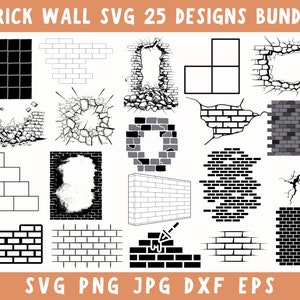 Brick Wall Svg Bundle,Bricks Pattern Svg Png, Brick Wall Png, Bricks Svg Bundle, Brick Wall Cricut, Digital Svg File, Instant Download