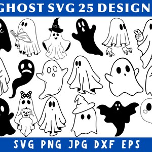 Ghost Svg Bundle, Cute Ghost Svg, Ghost Png, Horror Svg Cut Files, Popular Svg, Horror Movie Svg Files, Ghost Clipart, Instant Download