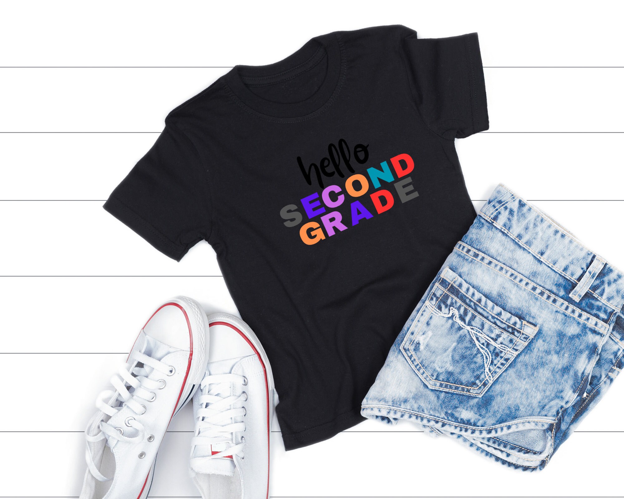 Hello Second Grade Svg, 2nd Grade Svg, Kid’s Shirt Svg,hand Lettered ...