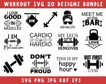 Workout Svg, Work out  Clipart, Workout Vector, Motivational Svg, Weight Lifting Svg, Svg Files For Cricut, Funny Workout Svg Bundle