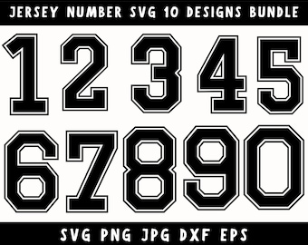 Jersey Numbers Svg/Png/Dxf, Numbers Svg, Jersey Numbers, Football Numbers Svg, Numbers Png, Jersey Number Png, Svg Files For Cricut