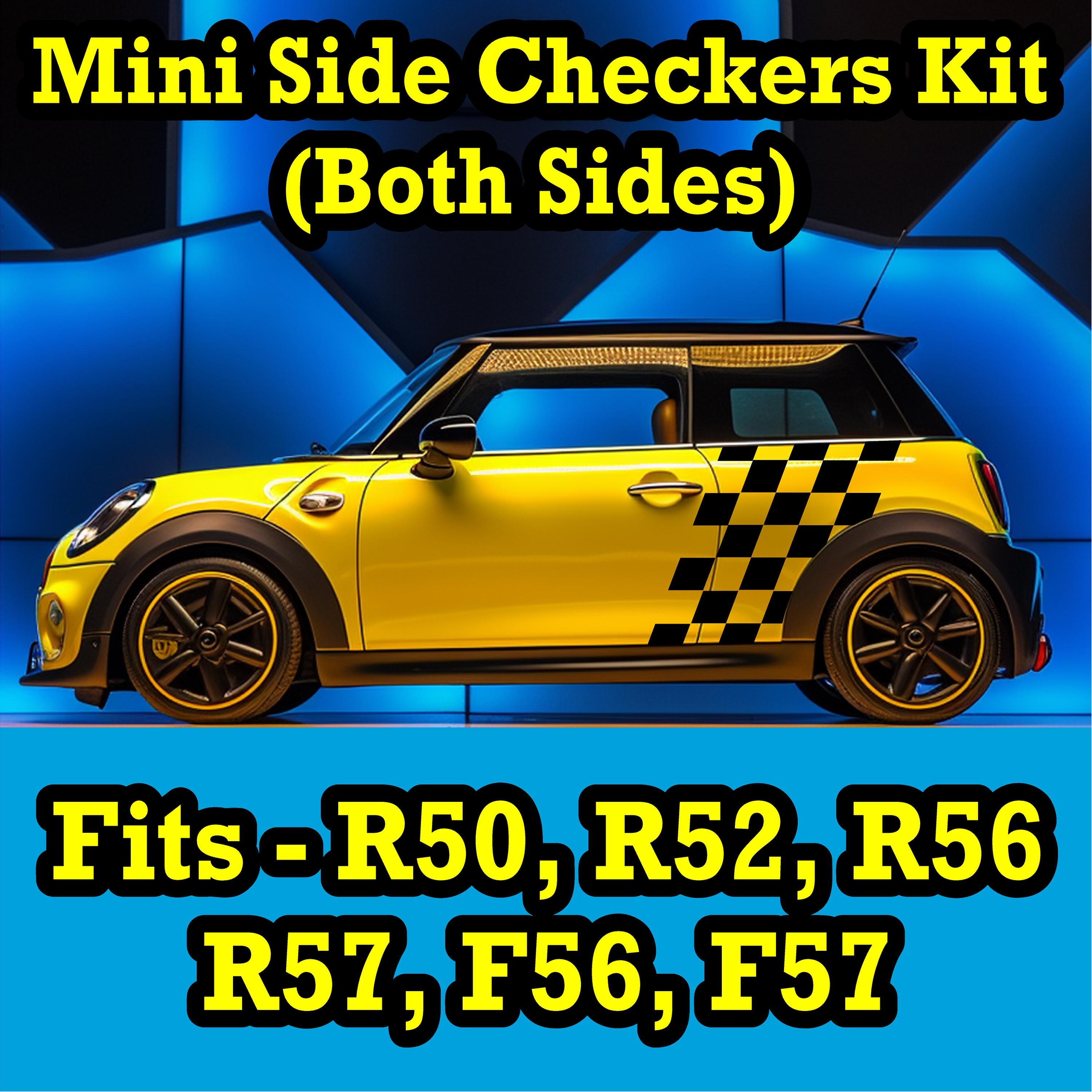 MINI Cooper Side Graphics Checkers Stripes Decals Stickers ONE COOPER S ...