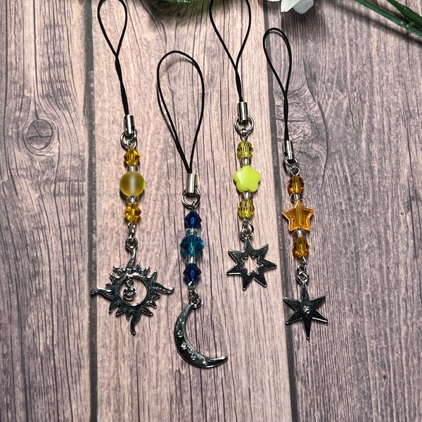 Sun, Moon, and Star Phone Charm l Phone Accessories Keychain