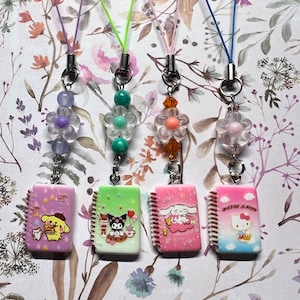 Kitty and Friends Notebook Phone Charms l Keychains