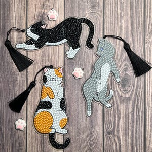 Cat Bookmarks l Book Accessories l Diamond Art l Diamond Beaded Bookmarks