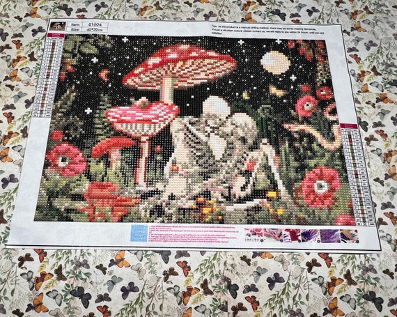 Mushroom Skeleton Completed Diamond Art Painting 