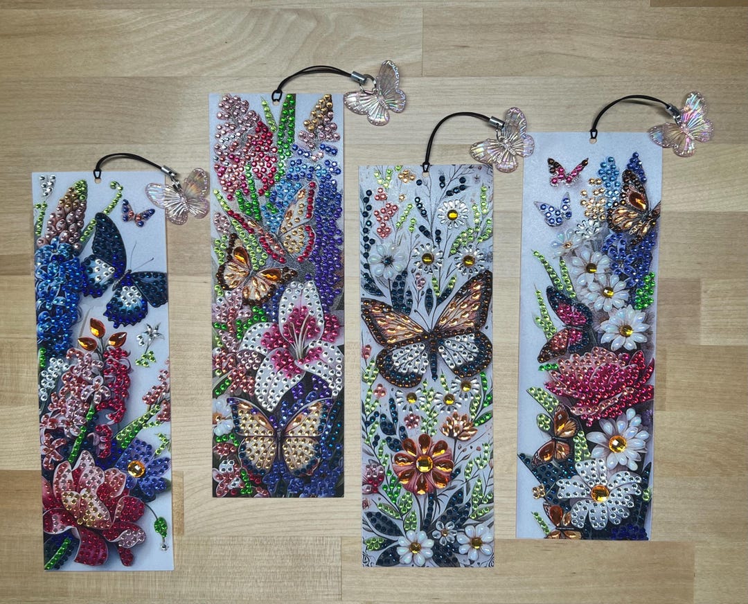 Butterfly Bookmark L Beaded Bookmarkl Completed Diamond Art - Etsy