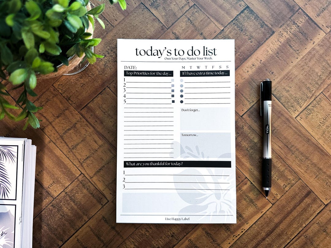 Daily To-do List Notepad: Half Letter Size Productivity Planner - Etsy