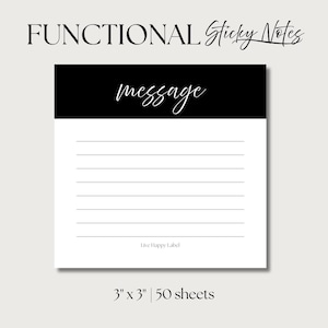 Message Sticky Notes Functional Minimal Memo Notes Daily Notepad Premium Post-it® Notes Office Supply Planner Tools Planning Notes
