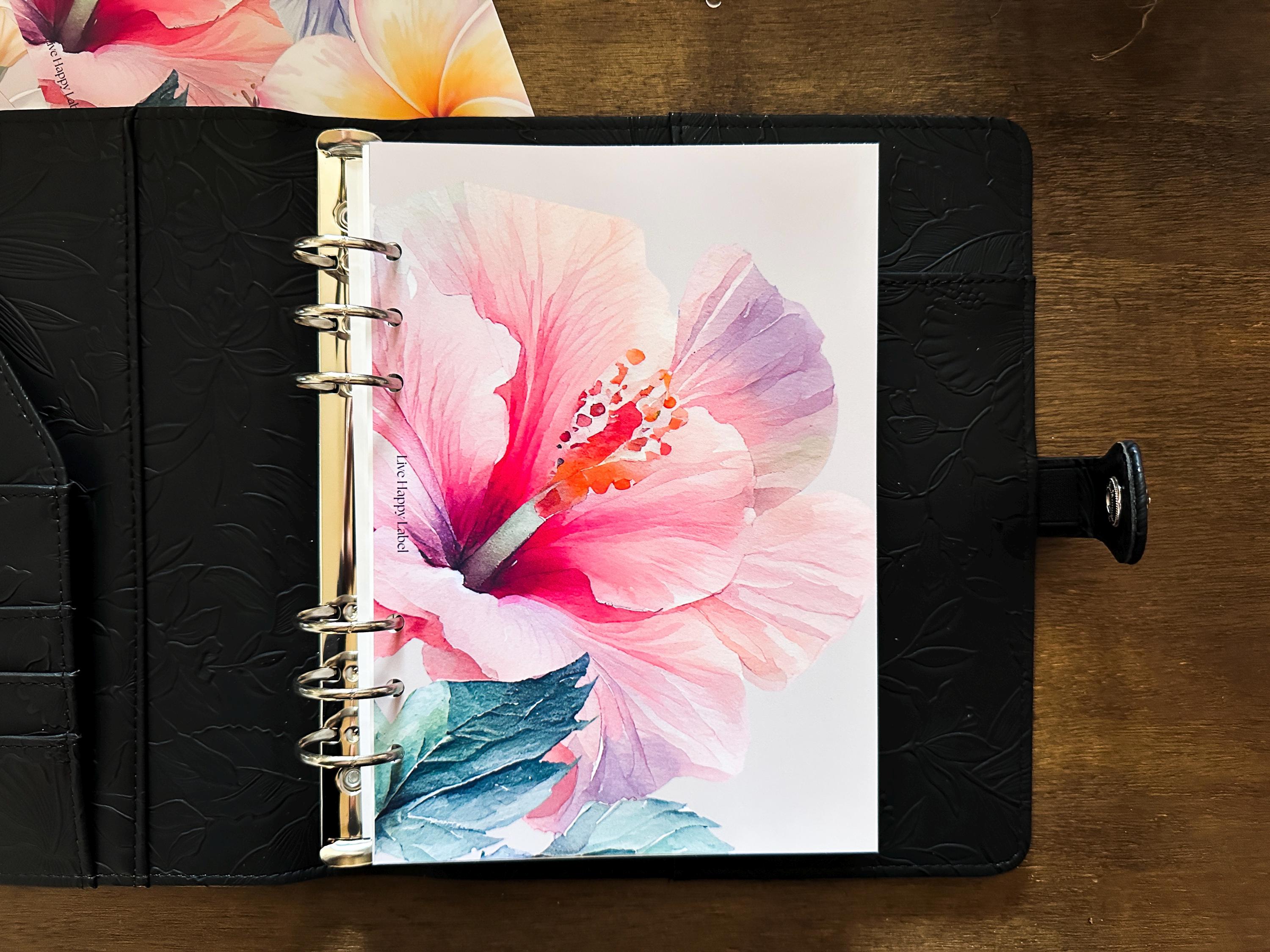 Island Blooms A5 Planner Dashboard – Tropical Watercolor Floral Binder ...