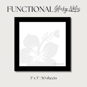 Hibiscus Sticky Notes Functional Minimal Memo Notes Daily Notepad Premium Post-it® Notes Office Supply Planner Tools Planning Notes