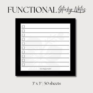 Checkbox Hibiscus Sticky Notes Functional Minimal Memo Notes Daily Notepad Premium Post-it® Notes Office Supply Planner Tools Planning Notes