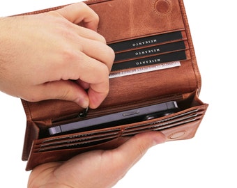 Custom Leather Wallet,Phone Wallet Purse,Personalized Leather Bifold Wallet, Minimalist Wallet, Personalized Leather Wallet for Gift Him