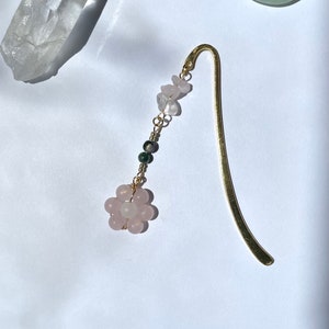 Crystal bookmark beaded flower charm