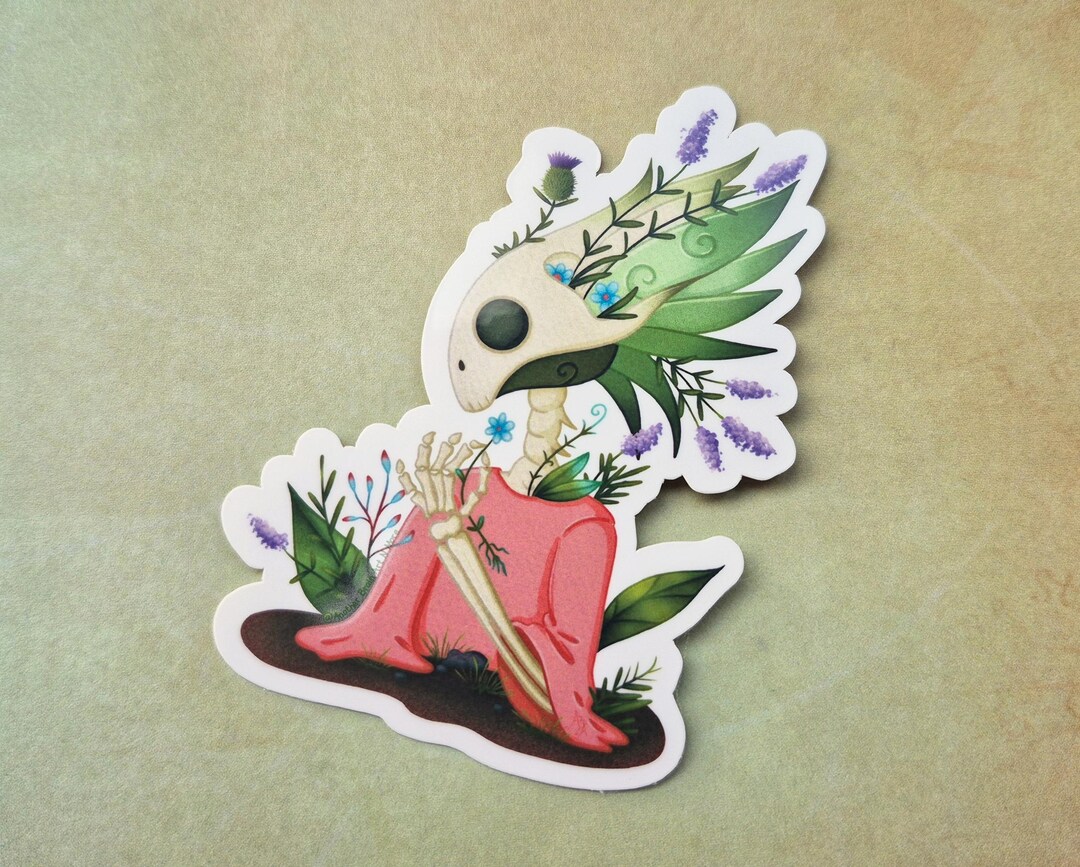 Rebirth Sticker Rebirth Botanical Skeleton Vinyl Sticker Hand Drawn Art, 3 Inch - Etsy