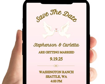 Save the Date Hochzeitseinladung, Kalender-Einladungen, Hochzeit Save the Date Einladung, bearbeitbare Save the Date Einladung Digitale Vorlagen