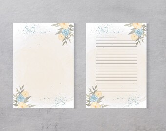 Printable Digital Diary Writing Paper With and Without Lines, Letter ...