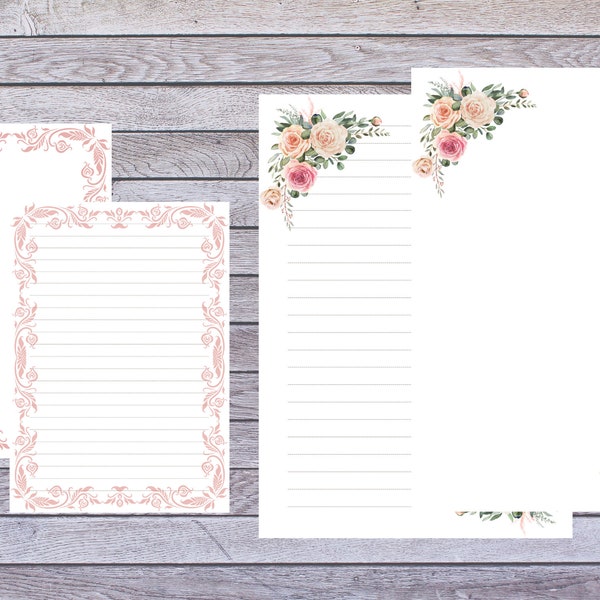 letter writing paper australia Floral Printable and Digital Writing Paper, Letter Writing Set, Printable Stationery, Digital Writing Paper for Goodnotes