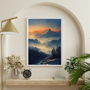 Mountains Illustration Art Print: Modern Landscape (Digital Download)