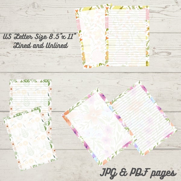 fancy writing paper printable Floral Printable and Digital Writing Paper, Letter Writing Set, Printable Stationery, Digital Writing Paper for Goodnotes