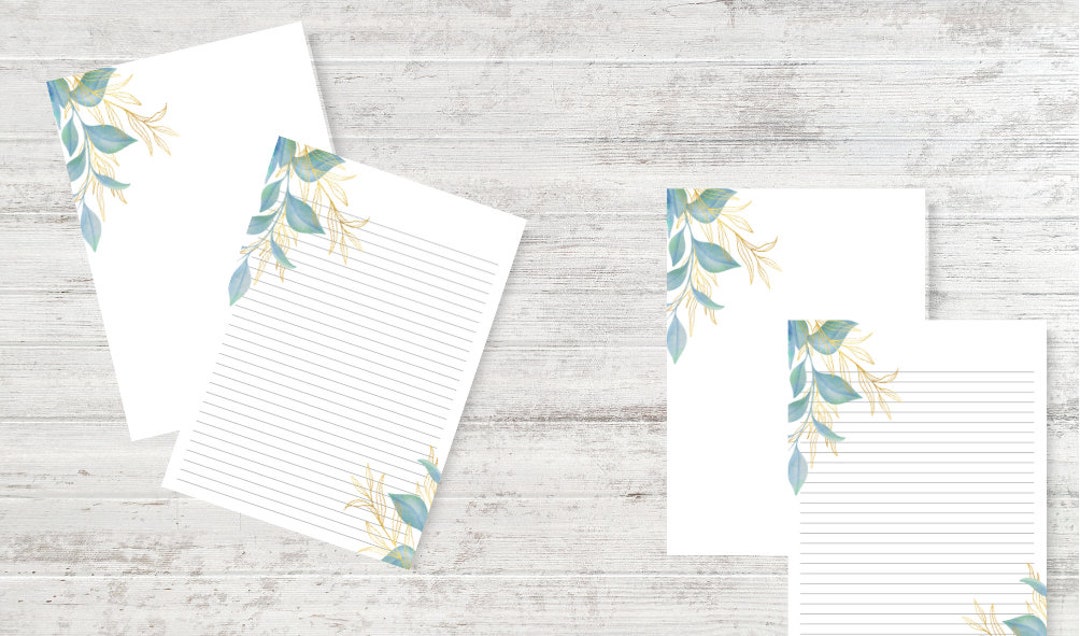 Printable Digital Diary Writing Paper With and Without Lines, Letter ...