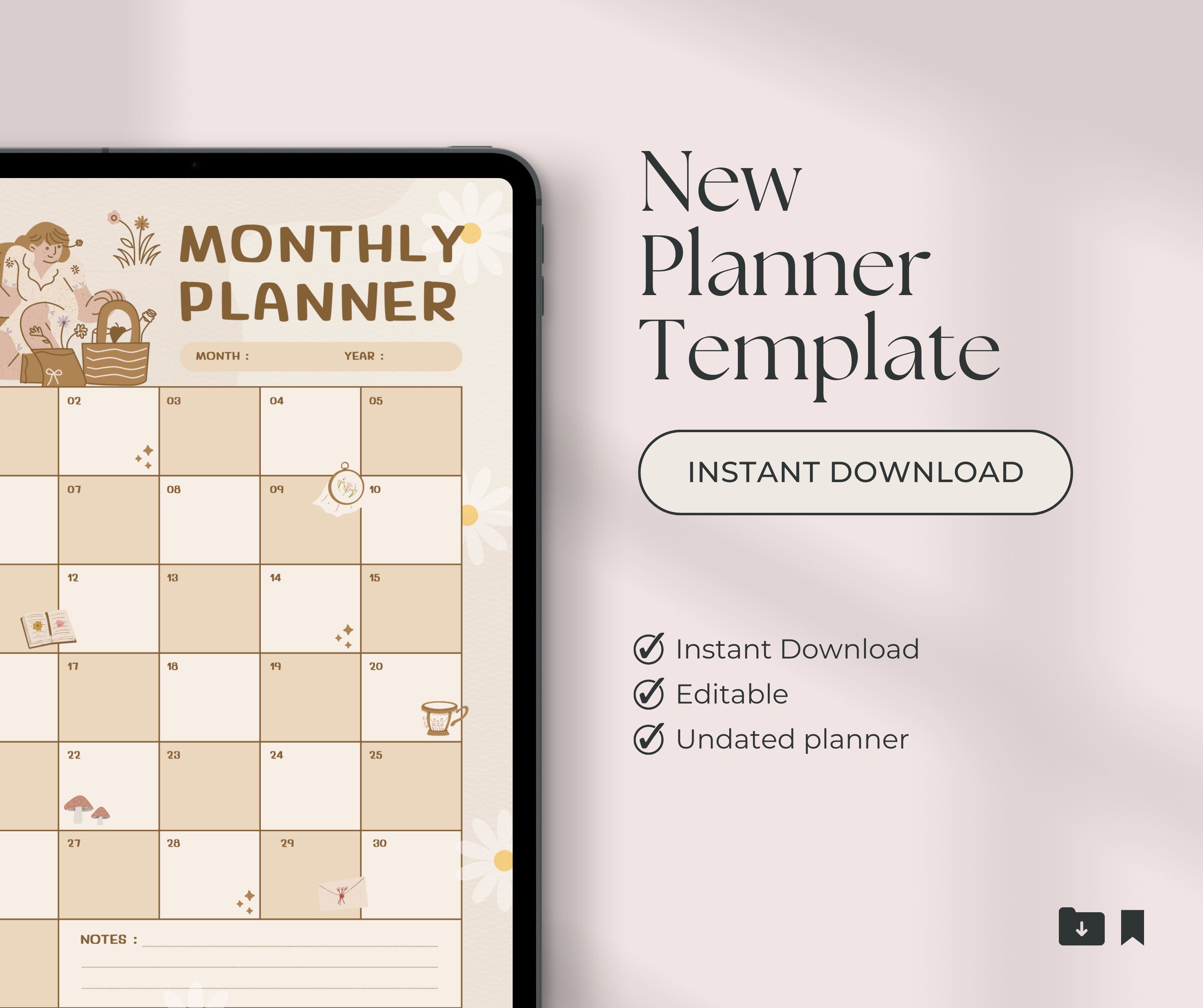 Digital Planner for Goodnotes INSTANT DOWNLOAD, Studentdigital Planner