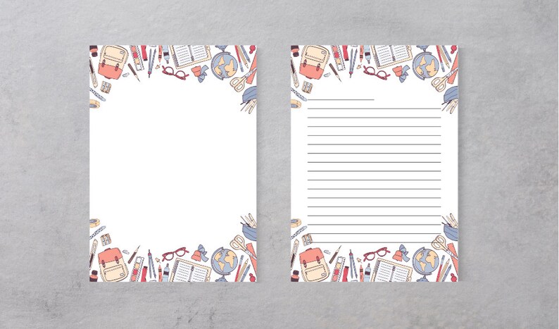 Printable Digital Diary Writing Paper With and Without Lines, Letter ...