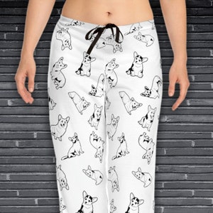 Corgi Print Cute Sleep Bottoms Knitting Cotton Pajama Shorts Women Multi  Dogs Styles Elastic Waist Loose