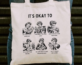 Cross Stitcher, Project Bag Gifted, Tote Bag Gifted, Funny Cross Stitch, Cross Stitching Gift for Mom, Cross Stitch Lover