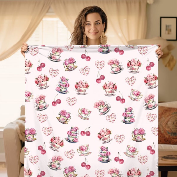 Coquette Room Decor, Coquette Aesthetic, Blanket for Her, Vanilla Girl, Strawberry Girl, Decor College Girl, Cute Throw Blankets