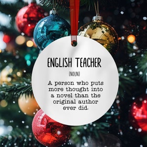 English Teacher Gifts, Personalized Teacher Ornament, Gift for English Teacher, Literature Teacher Gifts, Funny English Teacher Gift