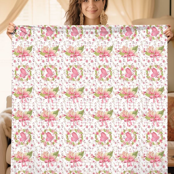 Coquette Room Decor, Coquette Aesthetic, Blanket for Her, Vanilla Girl, Strawberry Girl, Decor College Girl, Cute Throw Blankets