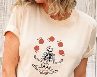 Crocheting Shirt, Crochet Shirt, Yarn Lover Shirt, Halloween Shirt, Spooky Season tee, Skeleton Shirt,Funny Crochet Shirt,Gift for Crocheter