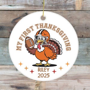 Baby&#39;s First Custom Ornament, Personalized Thanksgiving Gift, Baby Name Personalized Ornament, Baby Boy Ornament, Thanksgiving Baby Boy