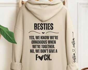 Custom Hoodie Gift, Bestie Gifts for Her, Matching Best Friends, Personalized Besties, Besties Hoodies, Soul Sister Gifts, Bestfriend Gift