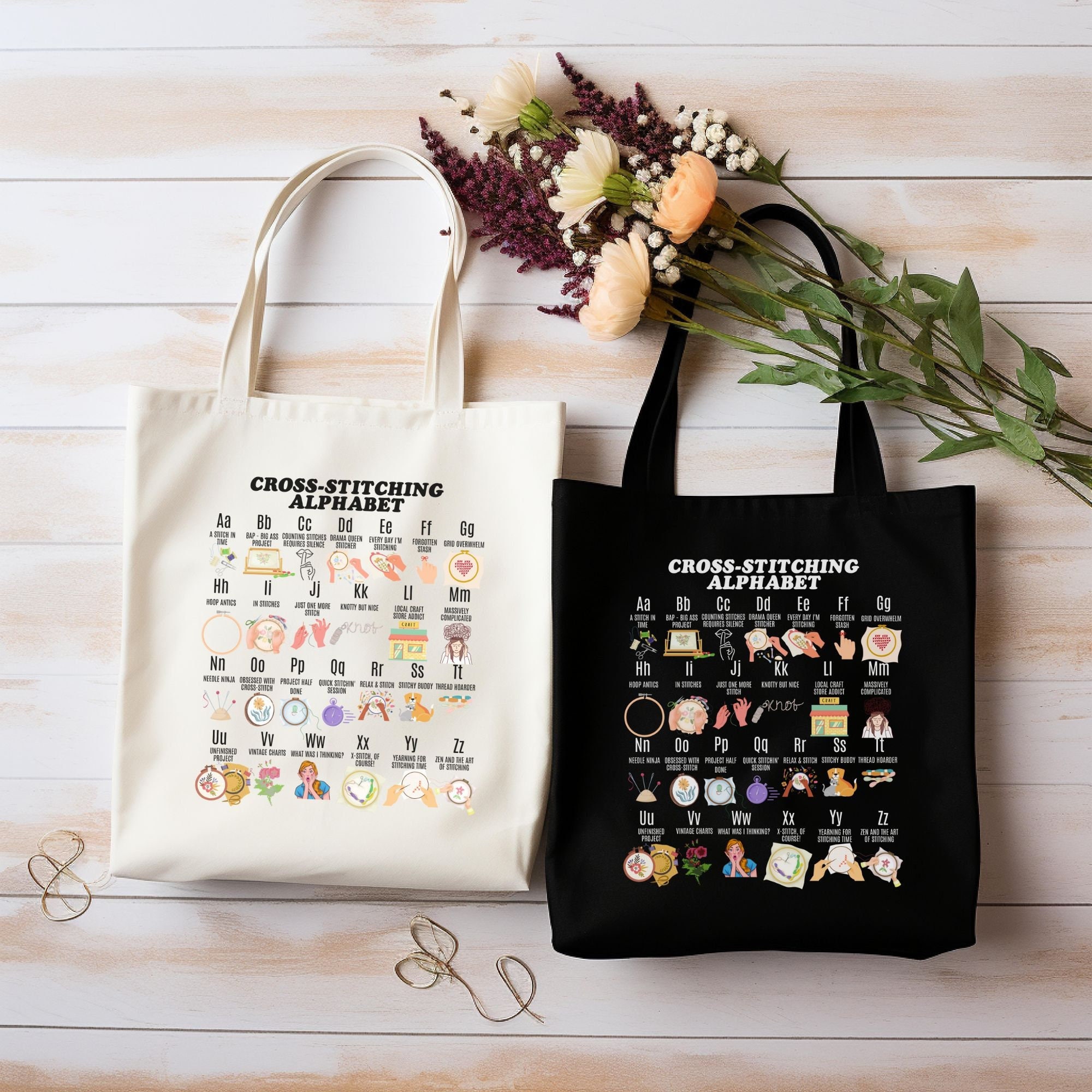 Envelope threded stitch tote bag