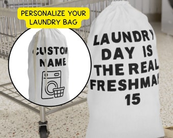 Custom College Student Gift, Laundry Bag Gift, Custom College Decor, Personalized Name Gifted,College Dorm Decorations,Funny College Student