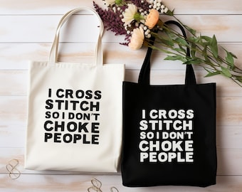 Cross Stitcher, Project Bag Gifted, Tote Bag Gifted, Funny Cross Stitch, Cross Stitching Gift for Mom, Cross Stitch Lover