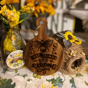 Mini Cutting Board, Bee Tiered Tray, Decor, Farmhouse, Bee