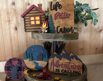 Cabin Tiered Tray Decor / Cabin / Camping / Adventure / Cabin Decor / Bears