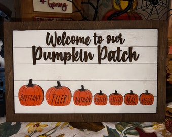 Family Pumpkin Patch, Personalized Fall Pumpkin, Welcome to our Pumpkin Patch, Halloween, Pumpkins, Fall Decor, Halloween Family Sign