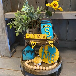 Home tiered tray decor, home, decor, farmhouse, scrabble, hutch, tiered tray decor