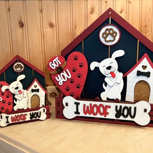 Dog Insert, Woof, Dog Insert for Interchangeable, Pets, Mans Best Friend, Dog Tiered Tray Decor, I Woof You, 3D mini sign