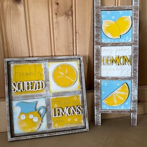 MINI (2.3 x 2.3) Interchangeable Leaning Ladder tiles, Summer decor, Lemonade Decor, When Life Gives You Lemons, MINI Signs, Lemons